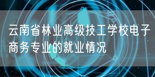 云南省林业高级技工学校电子商务专业的就业情况